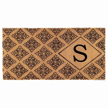 Monogram Door Mat, Black, Natural, 36 in W x 72 in L
